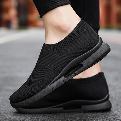 Flying Knit Sneakers Herre Mesh Hvide Sko Sort Casual Sneakers - poppivie