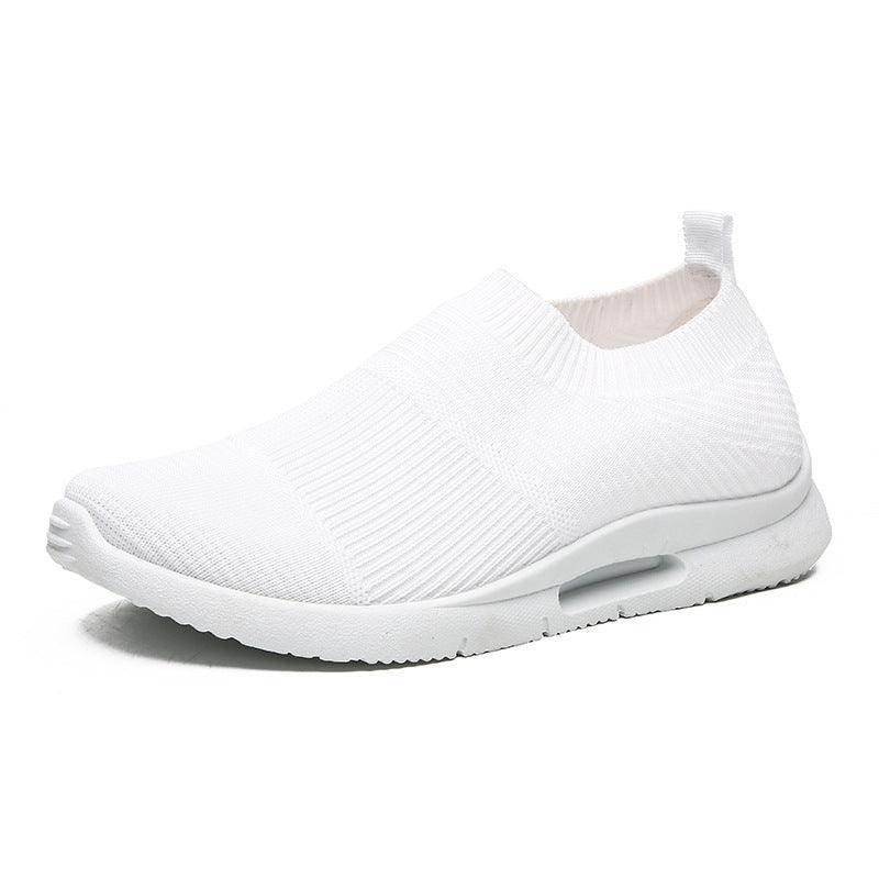 Flying Knit Sneakers Herre Mesh Hvide Sko Sort Casual Sneakers - poppivie