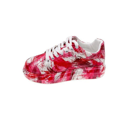 Graffiti Sneakers Plus Size Casual Sneakers - poppivie
