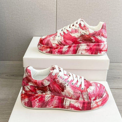 Graffiti Sneakers Plus Size Casual Sneakers - poppivie