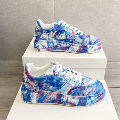 Graffiti Sneakers Plus Size Casual Sneakers - poppivie