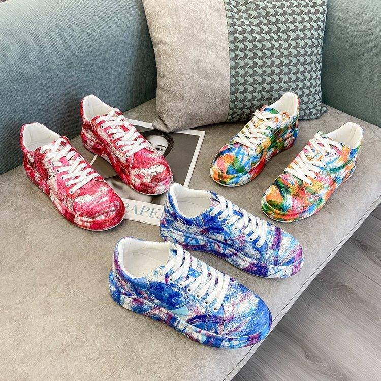 Graffiti Sneakers Plus Size Casual Sneakers - poppivie