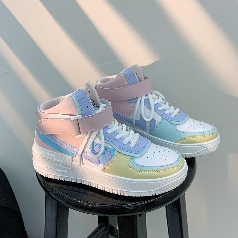 Poppivie 2024 Mode Forår Ny Designer Hot Sale Hvide Sko Kvindelig Platform Sneakers Kvinder Tenis Feminino Afslappet Kvindelige Sko Woman.