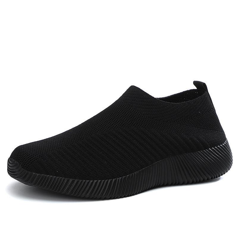 Flying Knit Sneakers Herre Mesh Hvide Sko Sort Casual Sneakers - poppivie