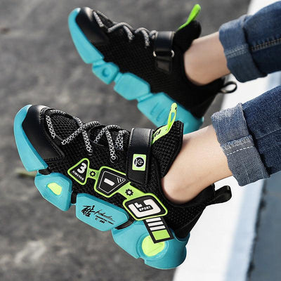 Mesh Fly Woven Velcro Breathable Sneakers - poppivie