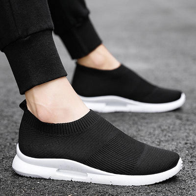 Flying Knit Sneakers Herre Mesh Hvide Sko Sort Casual Sneakers - poppivie