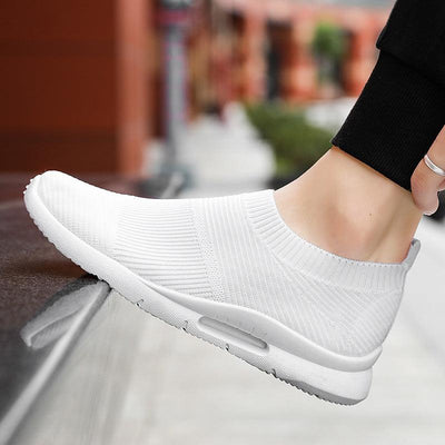 Flying Knit Sneakers Herre Mesh Hvide Sko Sort Casual Sneakers - poppivie