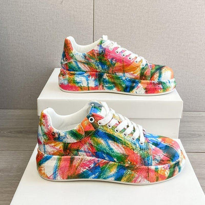 Graffiti Sneakers Plus Size Casual Sneakers - poppivie